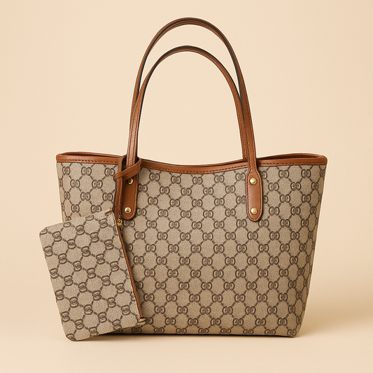 Sac à main élégant à motifs marron – Style chic et pratique