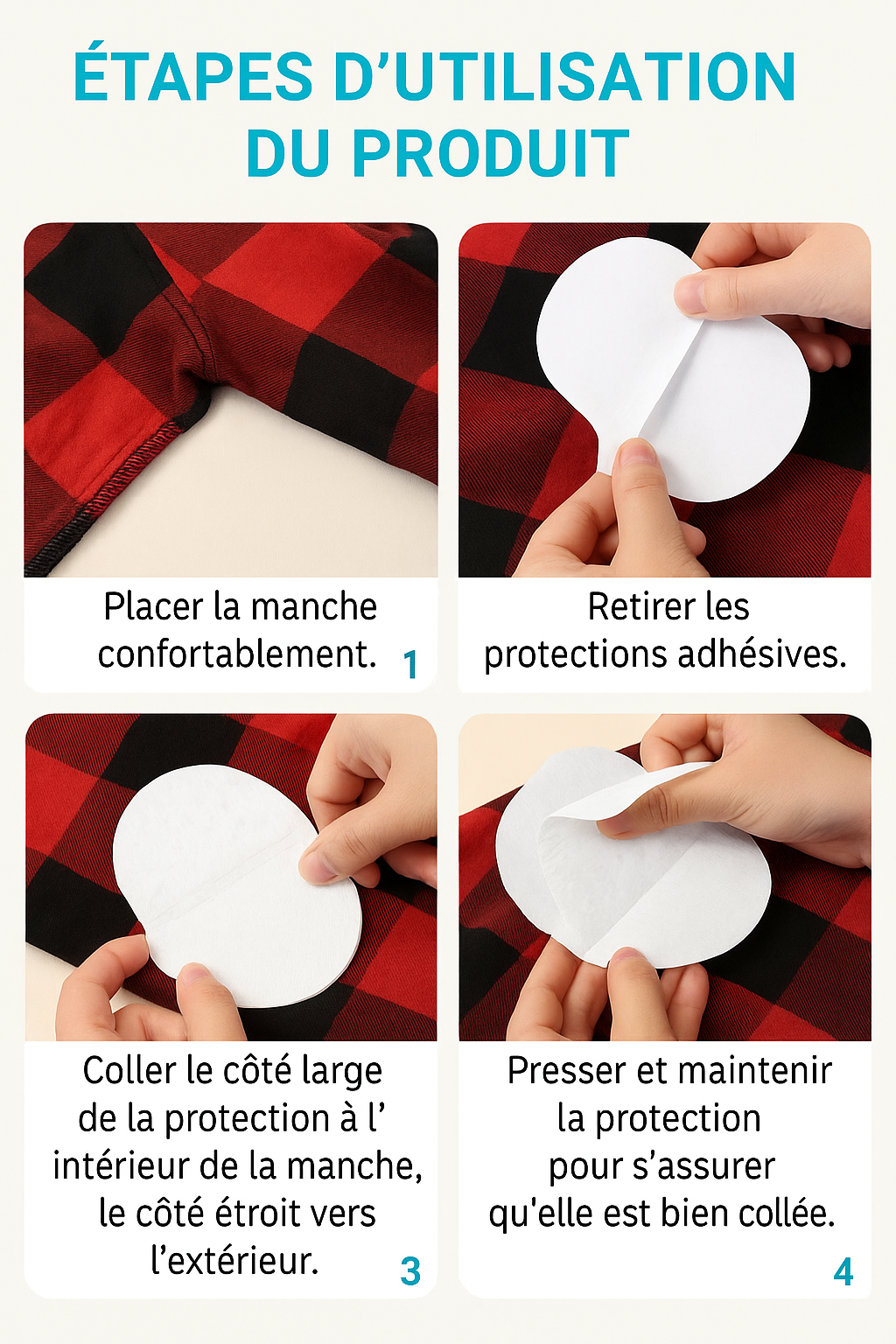 Lot de 10 protège -aisselles adhésif – Anti-transpiration