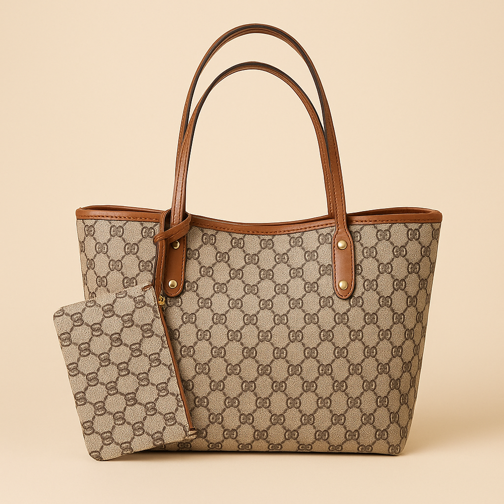 Sac à main élégant à motifs marron – Style chic et pratique