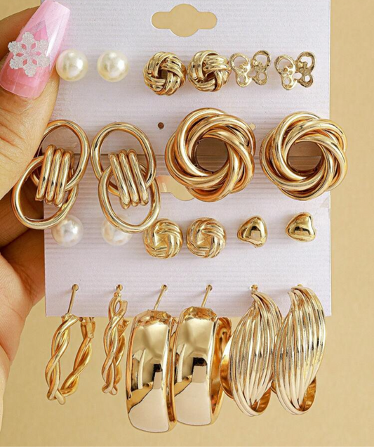 6 Paires de boucles d'oreilles