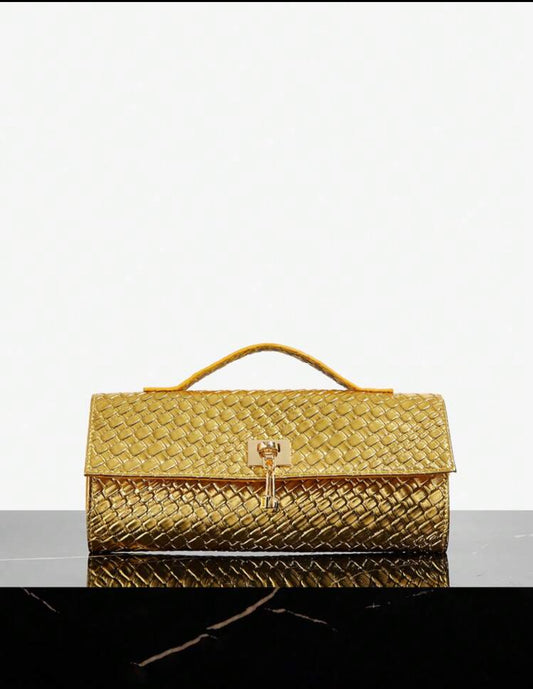 Sac à main tressé noir élégant