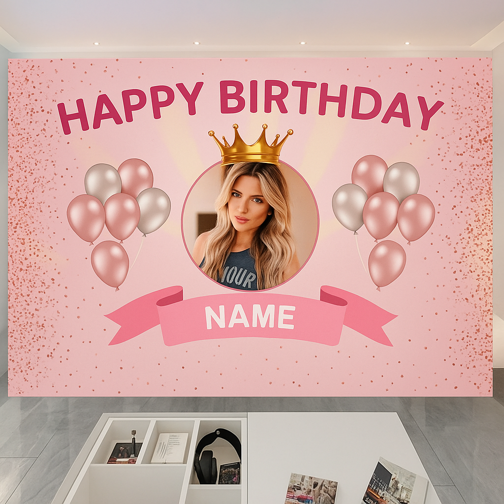 Affiche d’Anniversaire Personnalisée - Photo et Prénom