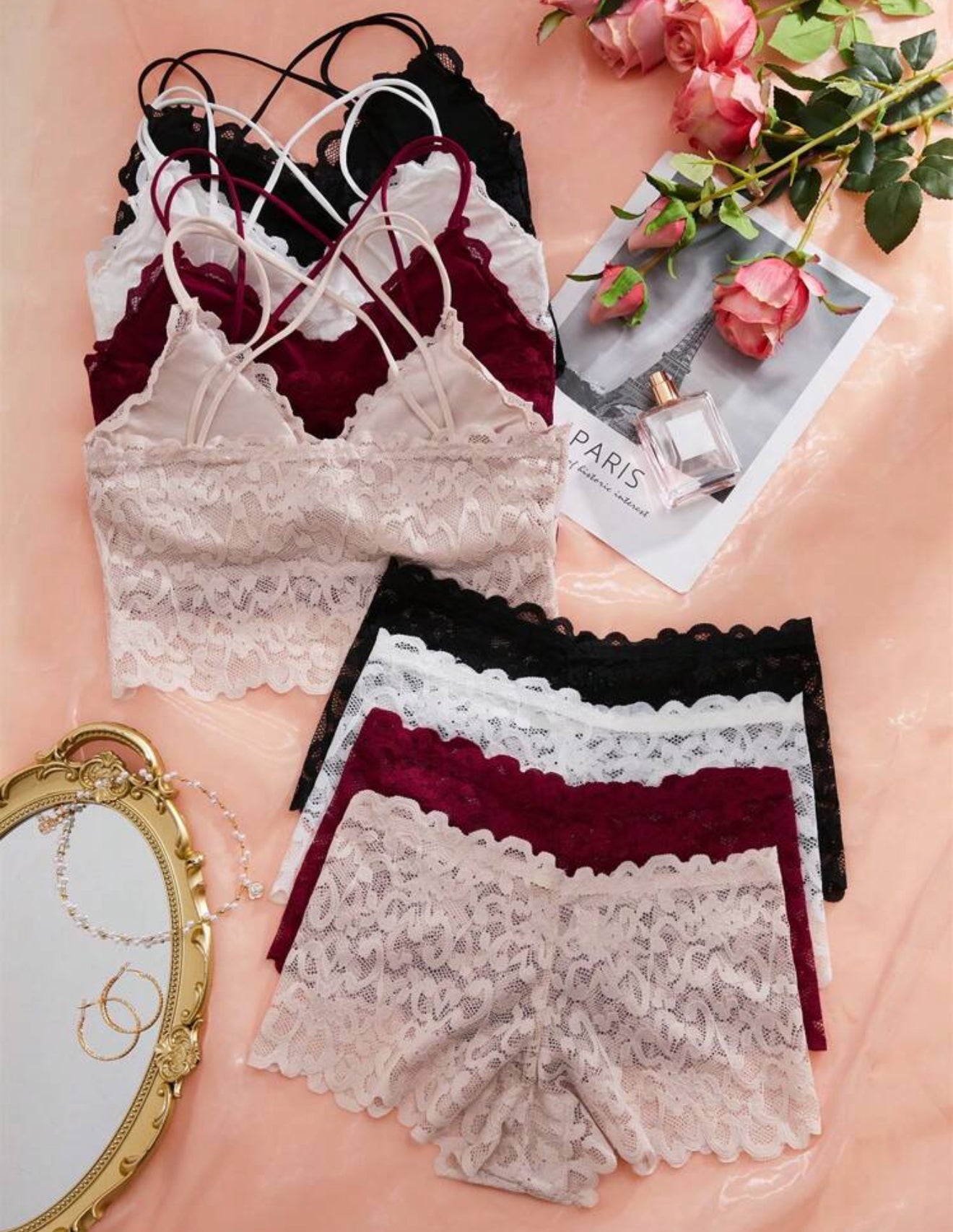 Lots 4 Ensembles lingerie en dentelle – Confort & Séduction