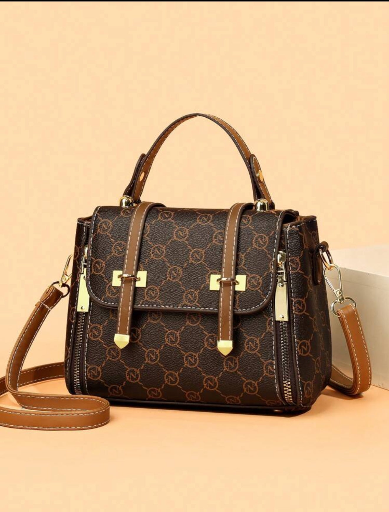 Sac à main luxe effet cuir motif géométrique – Élégance & Praticité
