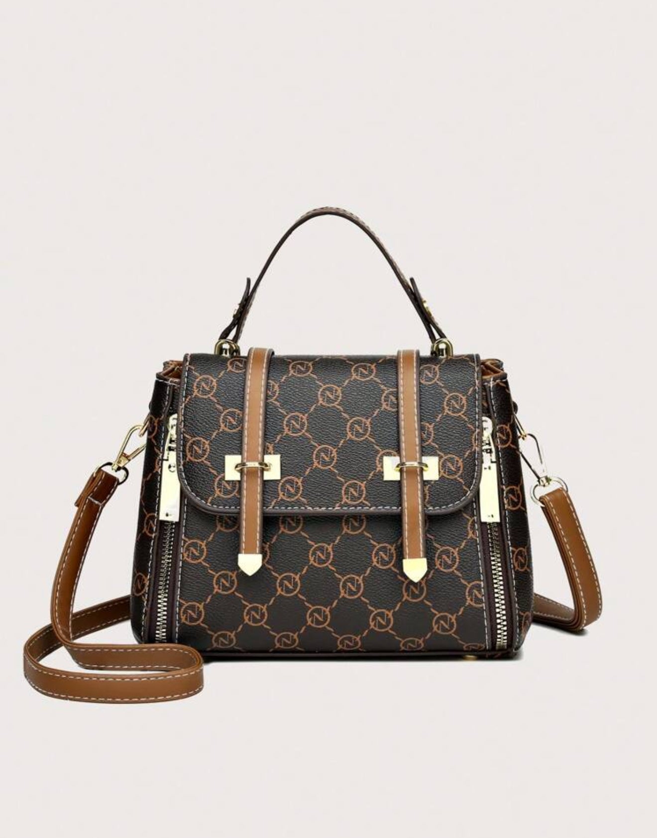 Sac à main luxe effet cuir motif géométrique – Élégance & Praticité