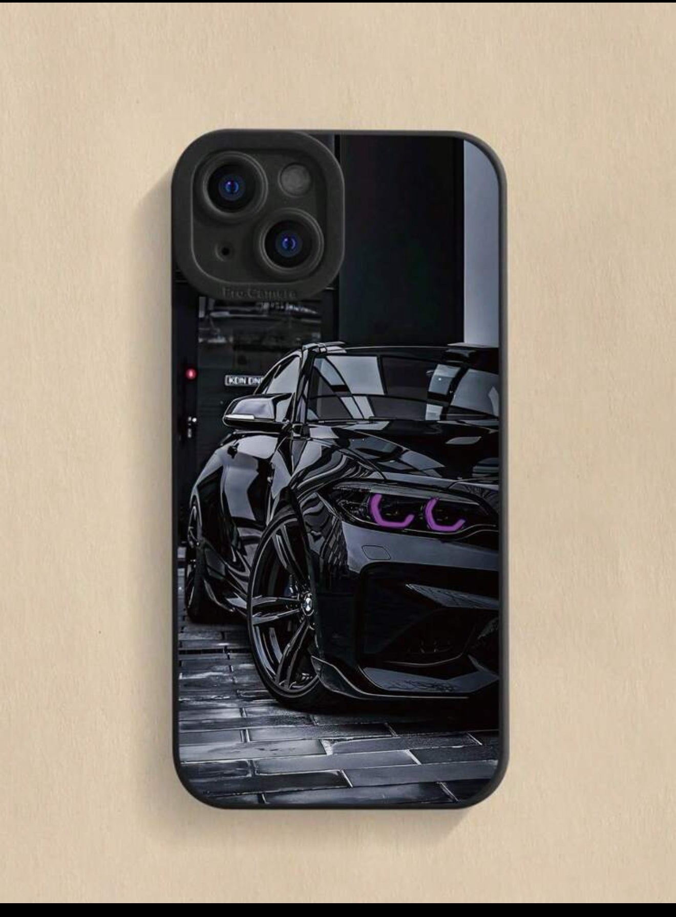Coque de téléphone anti-chute – Design noir & blanc voiture rétro